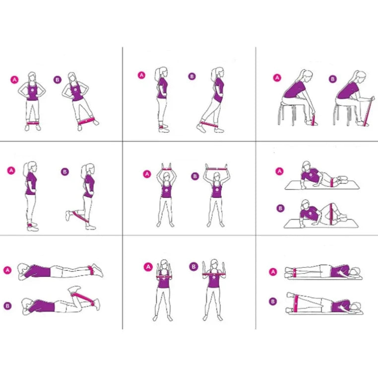 Conjunto de Elásticos de Ginástica - 5 Intensidades